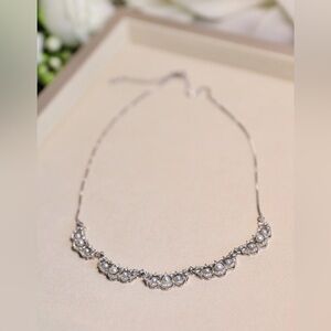 Classic Zircon Freshwater Pearl Lace Necklace